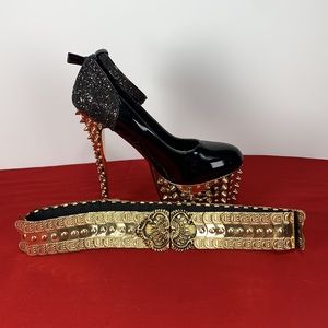 Beautiful Shose preowned black spike heels